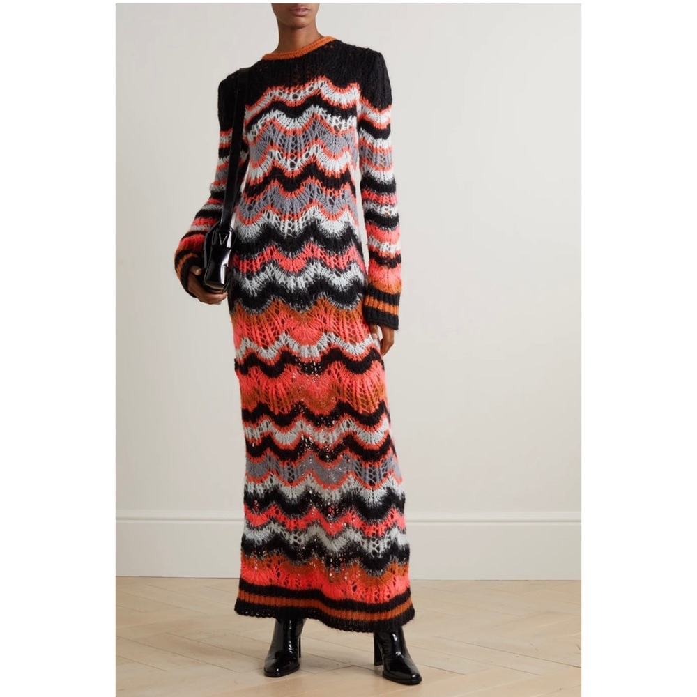 Philosophy Di Lorenzo Serafini Striped Open Knit Maxi Dress - SIZE IT38- NWT